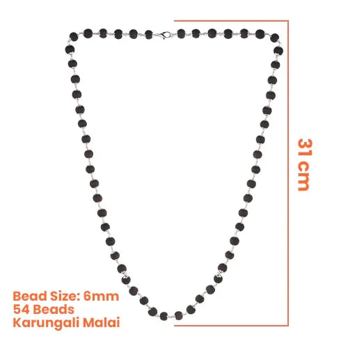 BHARATYUG Karungali Black Wood Mala - 1 Piece
