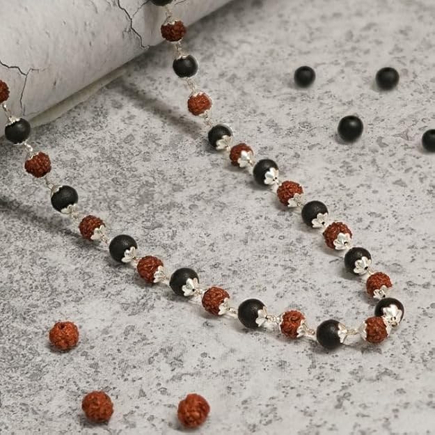 Original Karungali Mala with Natural Ebony Wood and Rudraksha Beads