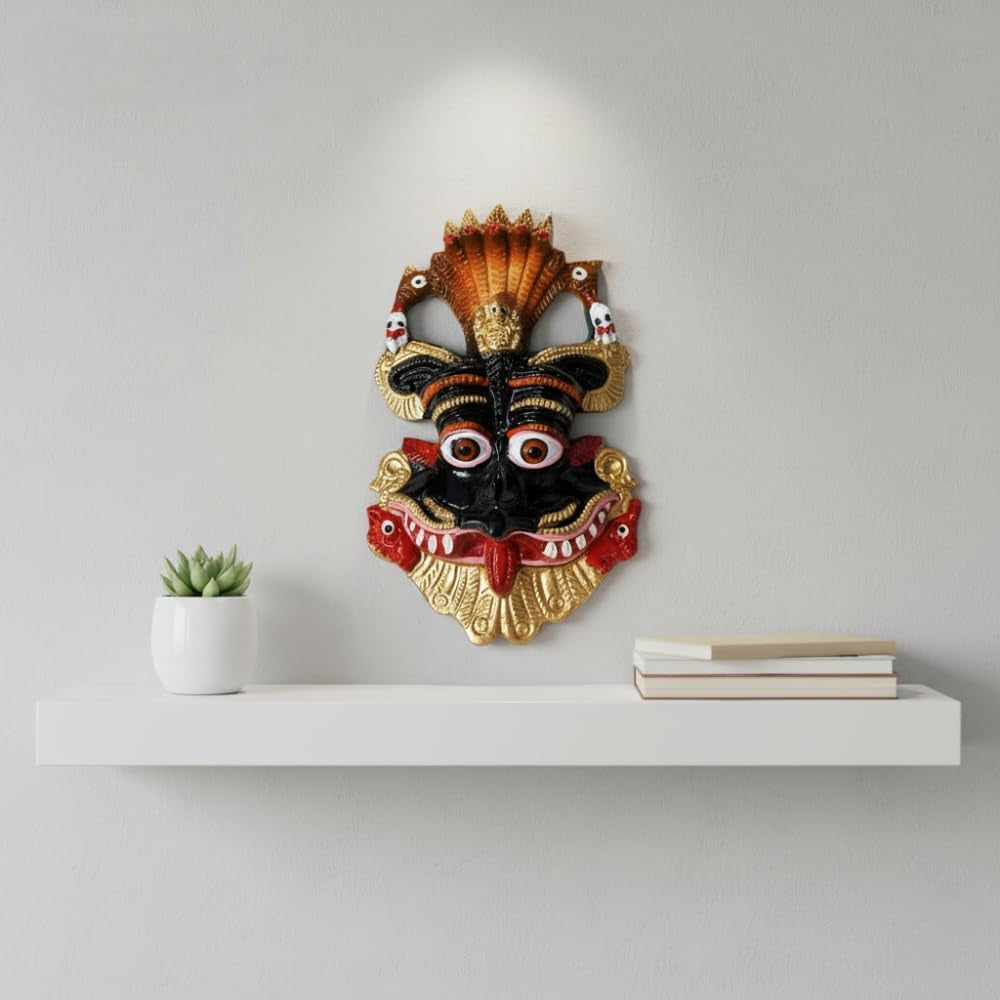 BharatYug Keerthi Mukha Wall Hanging, Traditional Protective Metal Mask