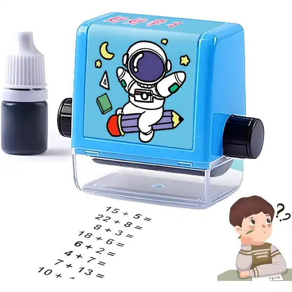 Birud addition and subtraction roller stamps in a 2-piece plastic set