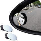 Two circular glass CarFrill blind spot mirrors for car side view