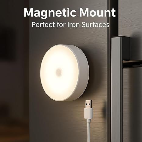 Motion Sensor Light with USB Charging and Self-Adhesive Backing (Pack of 4)