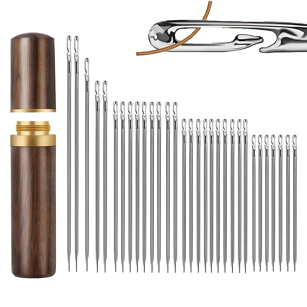 A pack of 30 steel quilting needles for hand sewing and fabric projects.