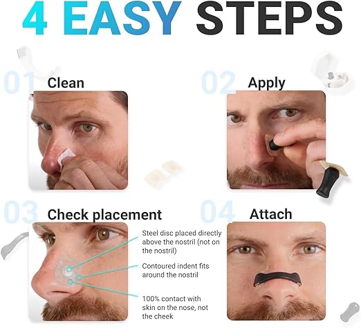 Magnetic Nasal Dilator Starter Kit with Adhesive Tabs and Applicator - 15 Pieces