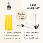 Spill-Proof Transparent Cooking Oil Dispenser Bottle 500ml (Pack of 2)