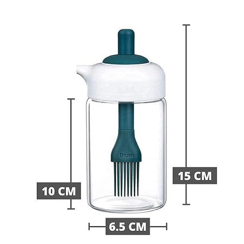 250 ml 2-in-1 Glass Oil Dispenser Bottle with Integrated Silicone Brush