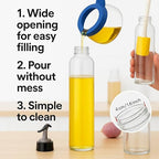 Spill-Proof Transparent Cooking Oil Dispenser Bottle 500ml (Pack of 2)
