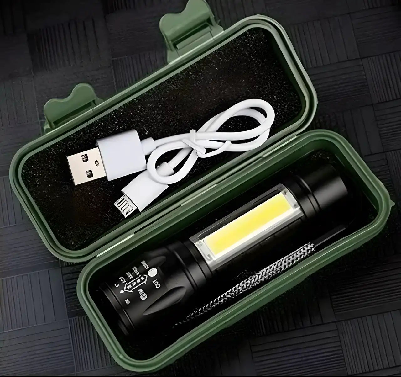 Mini Portable XPE and COB LED tactical flashlight with aluminium casing