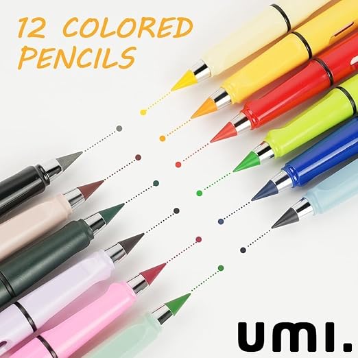 Everlasting Color Pencil Set - Round Infinity Colored Pencils (12-Piece Pack)