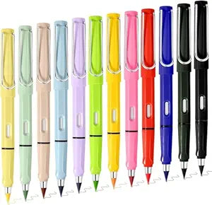A 12-piece set of round infinity color pencils with durable plastic bodies.