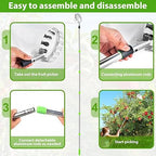 Fruit Plucker with Extendable Alloy Steel Telescopic Pole and Catching Net