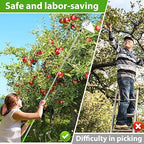Fruit Plucker with Extendable Alloy Steel Telescopic Pole and Catching Net