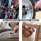Multifunction Wrench Tool with 360 Degree Rotating Head, Magnetic Spanner for Home and Car Repair