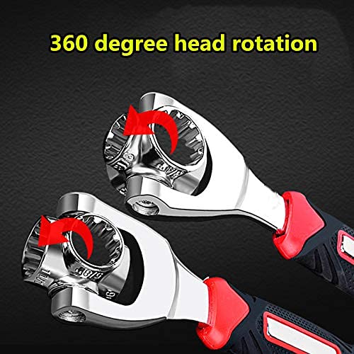 Multifunction Wrench Tool with 360 Degree Rotating Head, Magnetic Spanner for Home and Car Repair