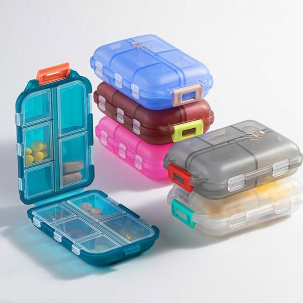 Double Layer Pill Organizer, Compact Medication Case (Pack of 1, Random Color)