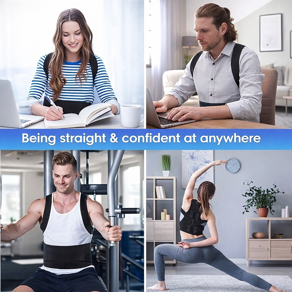 Back Straight and Shoulder Support Belt, Universal Size