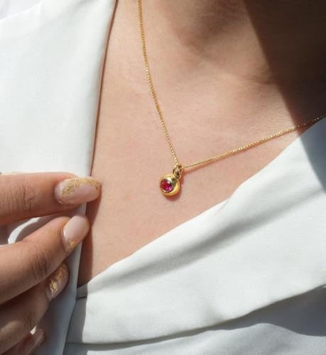 Tourmaline Pink Birthstone Pendant with Gold Plated Chain