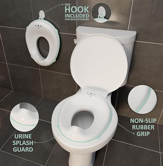 Portable Baby Unisex Potty Training Toilet Seat with Non-Slip Base