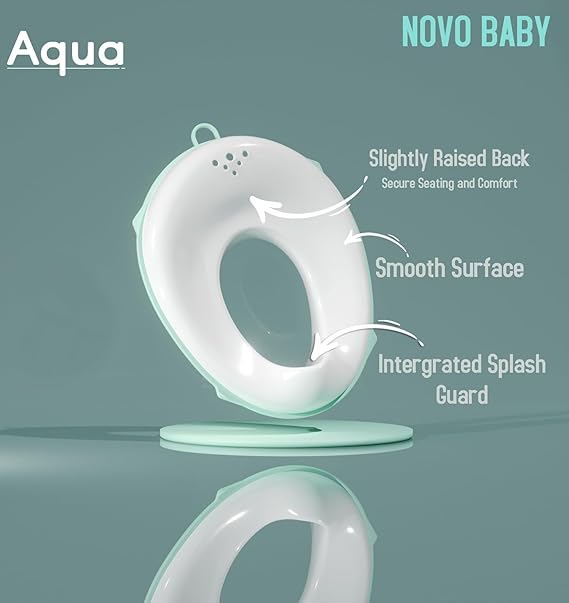 A portable baby potty training seat with a non-slip base shown from a top-down angle