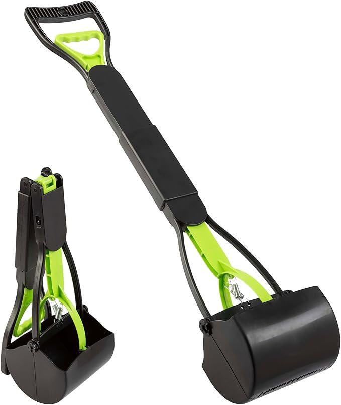 Foldable dog poop scooper and pet waste picker for outdoor use