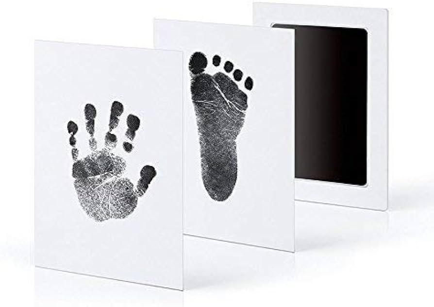 Inkless baby footprint pad kit for clean hand and foot impressions
