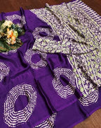 Linen Cotton Stylish Saree - Lightweight Breathable Fabric