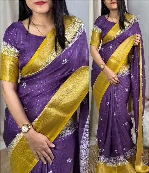Stylish Dola Silk Zari Saree with Unstitched Blouse Piece