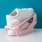 Foldable Space Saving Double Deck Shoe Rack Holder, plastic