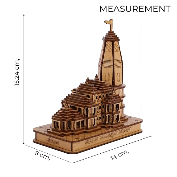 Shri Ram Mandir Ayodhya 3D Wooden Temple Replica Decor