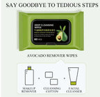 Avocado Makeup Remover Wipes, 60 Pcs