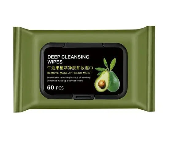 Avocado Makeup Remover Wipes, 60 Pcs