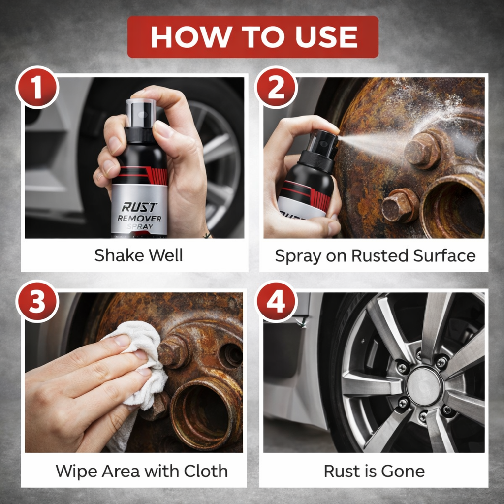 Multipurpose Car Rust Remover Spray for Door Handles, Bikes, and Trucks (Pack of 2)