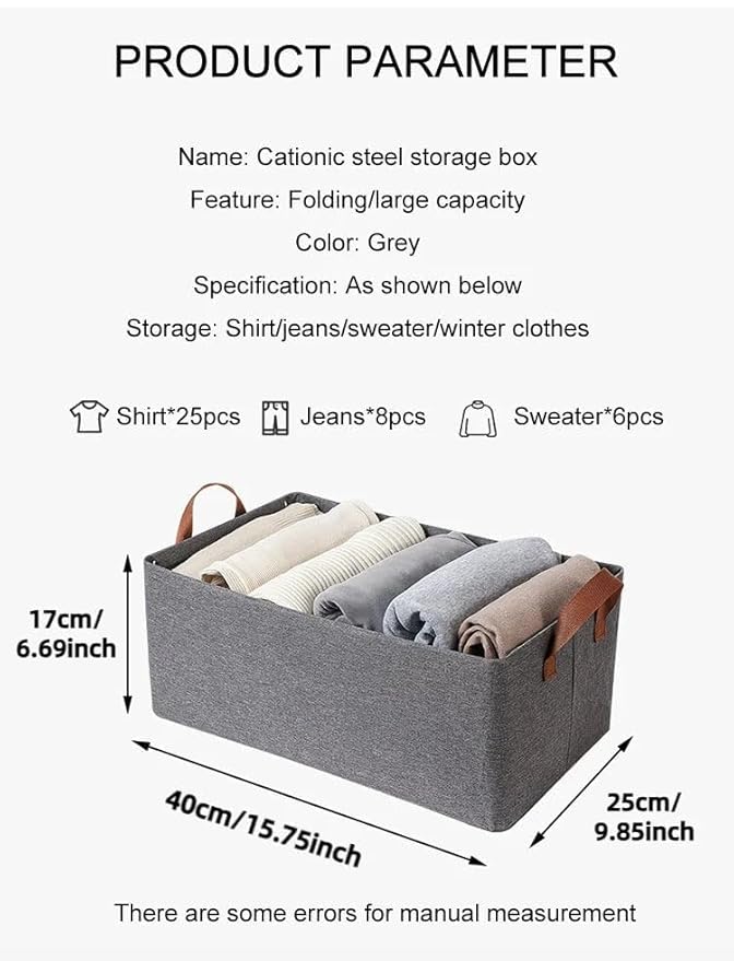 Foldable Cloth Storage Basket (Pack of 2)