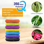 One stretchy waterproof mosquito repellent bracelet in a random colour