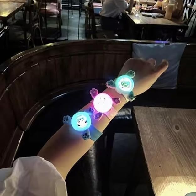 Fidget Wrist Band for Kids with LED Light Up Silicone Strap (Random Colour)