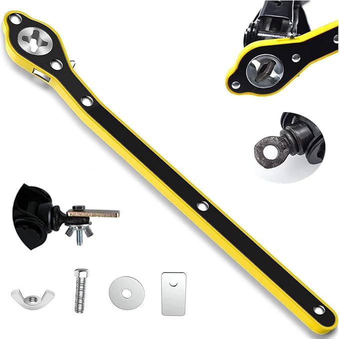 Reinforced alloy steel scissor jack wrench adapter for power drills