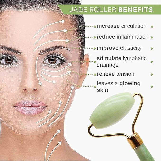 Hanglow Facial Massager, Jade Roller & Gua Sha Tool