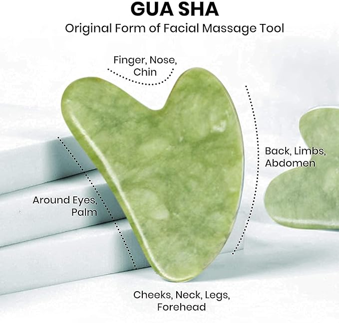 Hanglow Facial Massager, Jade Roller & Gua Sha Tool
