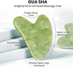 Natural Himalayan Jade Roller and Gua Sha Facial Massage Set