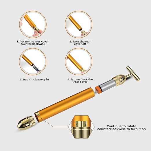 Vibrating Facial Roller for Skin Tightening & Anti-Ageing, metal