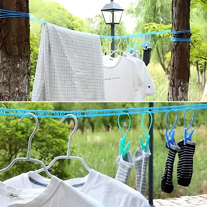 Portable Adjustable Windproof Clothesline for Travel and Indoor Drying (Pack of 1)