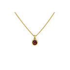 Ruby Red Birthstone Pendant with Gold Plated Chain