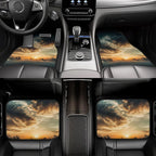 Set of four black car floor mats with 3D print texture