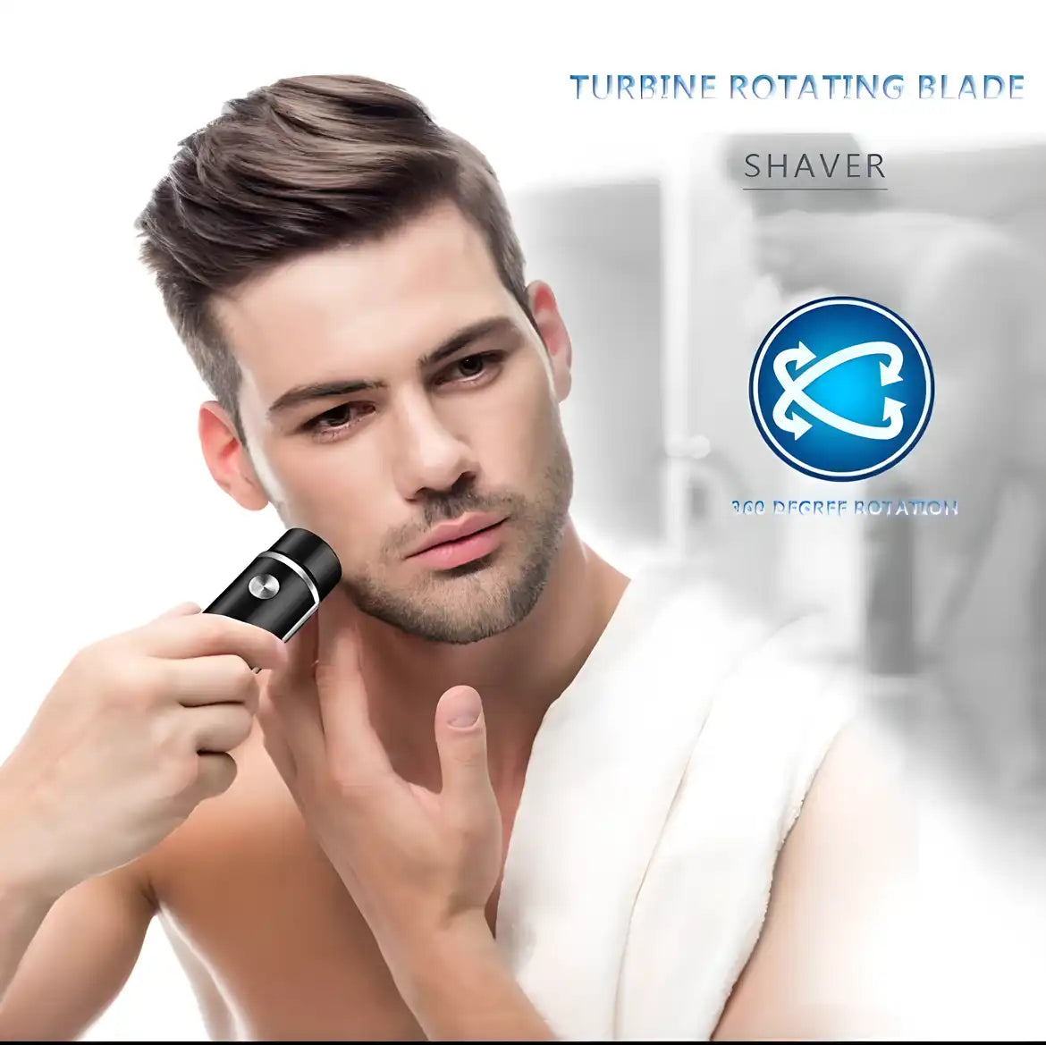 Mini portable electric shaver in a compact travel-friendly design