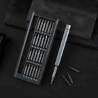 24-piece screwdriver set with assorted heads and organizer