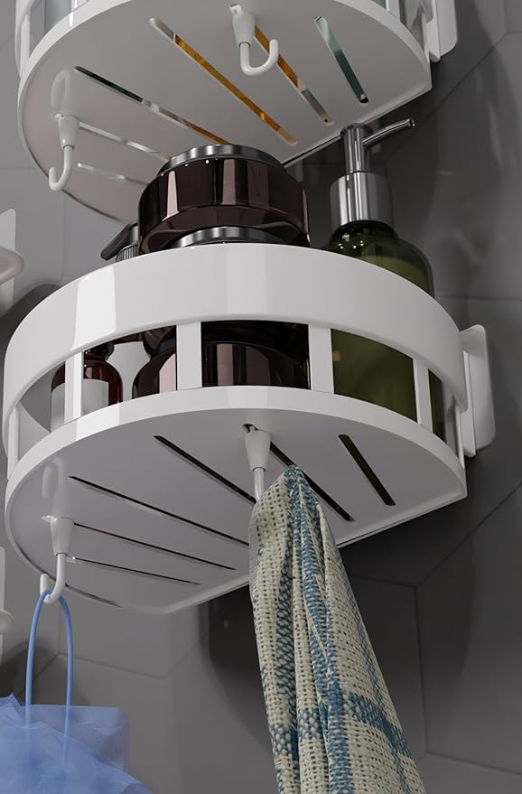 Bathroom Organizer Storage Rack Without Drilling Bathroom, plastic, pack of 2