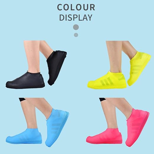 2 Pairs Reusable Silicone Shoe Covers, Anti-Slip Water Resistant Overshoes