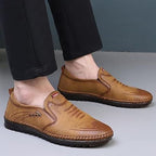Leather Slip-On Penny Loafer Moccasins