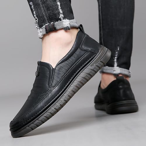 Pair of men's leather shoes in a classic formal style