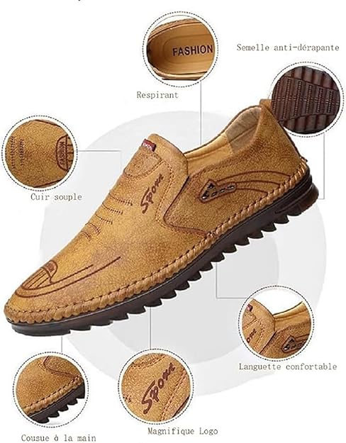 Leather Slip-On Penny Loafer Moccasins